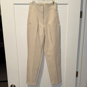 Zara Cream High-Waisted Trousers